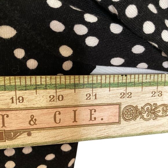 Talbots Sweater Top Womens Size L Black White Polkadot Button Front Long Sleeve - Picture 5 of 11